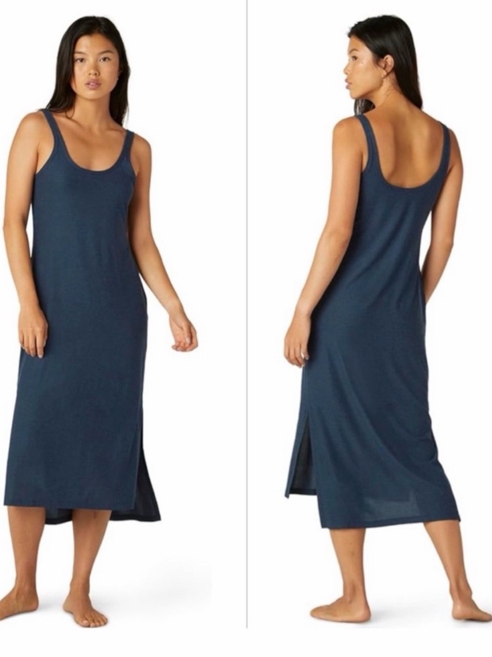 NWT Beyond Yoga Featherweight Resort Midi Slip Dress Nocturnal Navy S - Picture 8 of 8